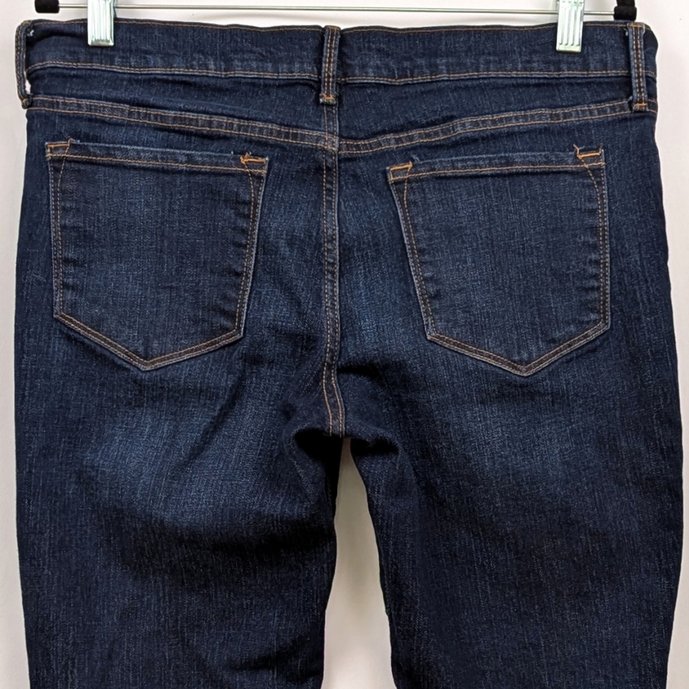 Old Navy Original Mid-Rise Jeans Straight Leg Whiskered Dark Wash size 12 Short - Picture 5 of 11